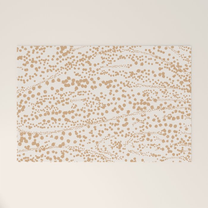 Abstract Ink Blot Strata Pattern in Neutral Camel Beige Welcome Mat Gallery Image 1
