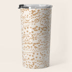 Abstract Ink Blot Strata Pattern in Neutral Camel Beige Travel Mug Gallery Image 3