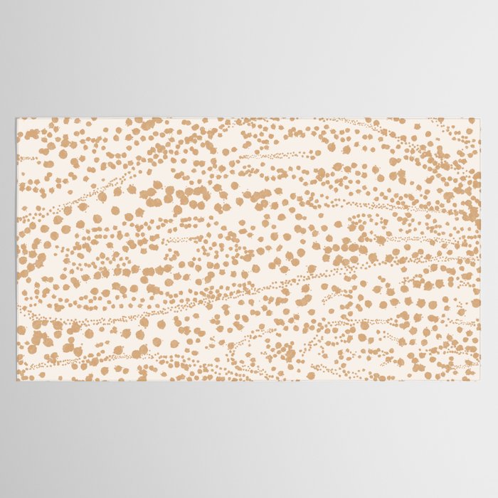 Abstract Ink Blot Strata Pattern in Neutral Camel Beige Tablecloth Gallery Image 2