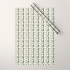 German Drapery Stripe - Blue Wrapping Paper Gallery Image 1