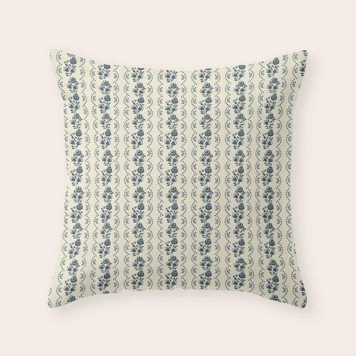 German Drapery Stripe - Blue Throw Pillow Gallery Image 6