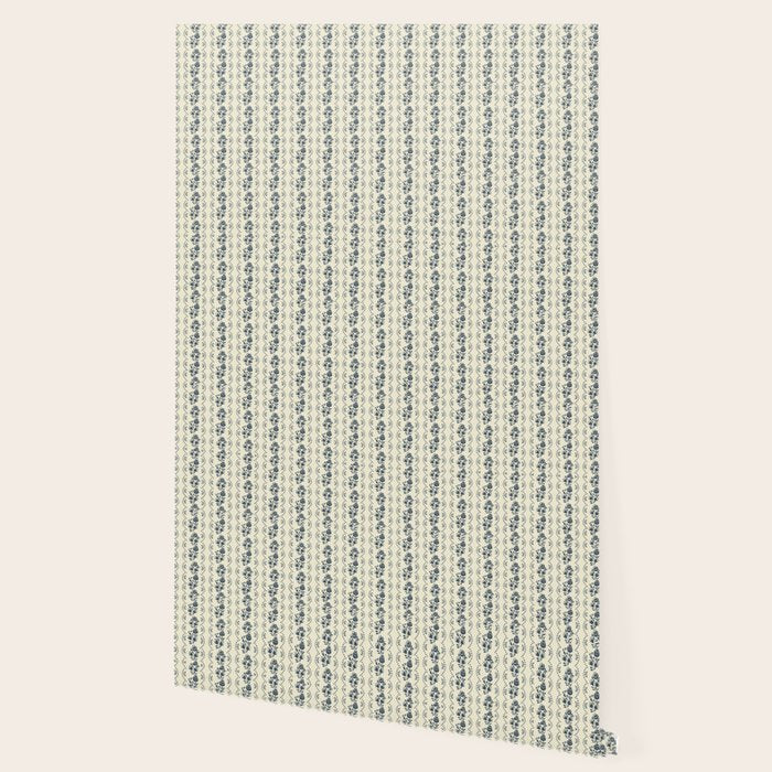 German Drapery Stripe - Blue Wallpaper Gallery Image 2