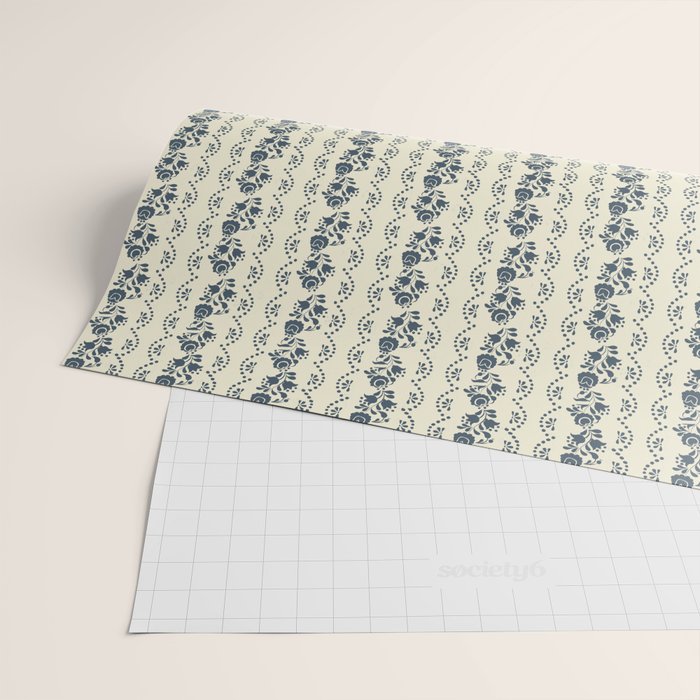 German Drapery Stripe - Blue Wrapping Paper Gallery Image 2
