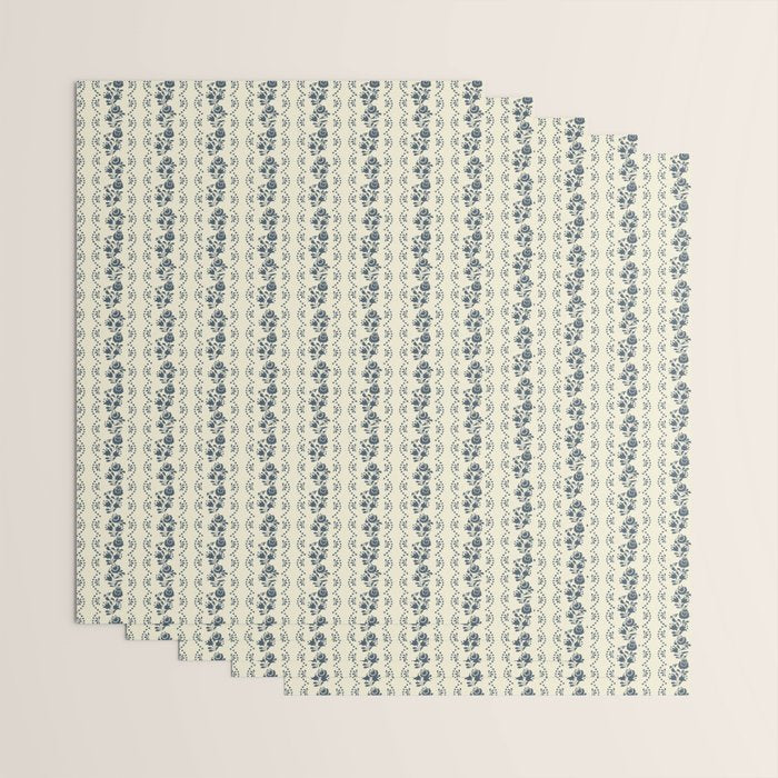 German Drapery Stripe - Blue Wrapping Paper Gallery Image 3