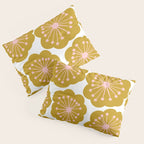 Mid Century Mod Flowers in Pink and Mustard Pillow Sham Gallery Image 3
