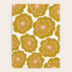 Mid Century Mod Flowers in Pink and Mustard Poster Gallery Image 4