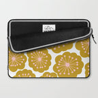 Mid Century Mod Flowers in Pink and Mustard Laptop Sleeve Gallery Image 2