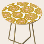 Mid Century Mod Flowers in Pink and Mustard Side Table Gallery Image 2