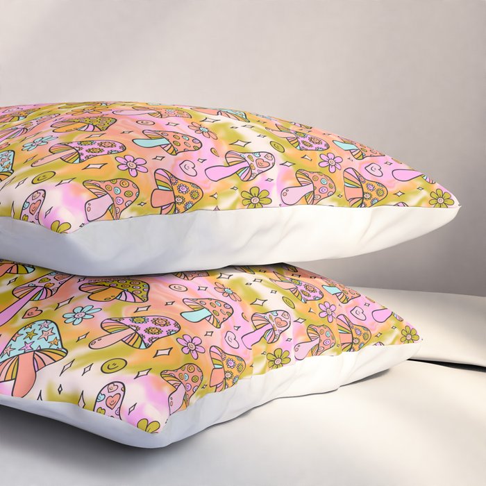 Tie Dye Mushroom Print Pillow Sham Gallery Image 3