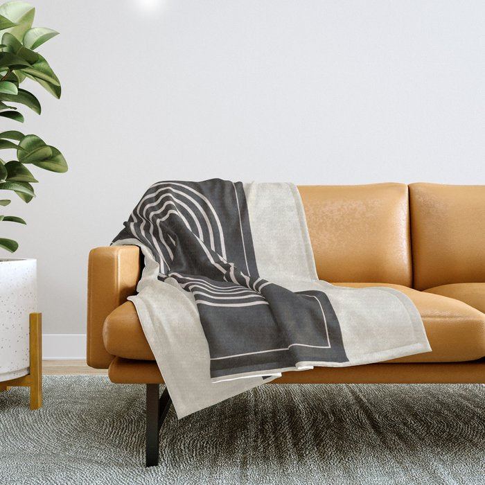 Minimal Geometric Line Art 4 Throw Blanket Gallery Image 1