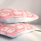Mid Century Modern Piquet Multi Abstract Geometric Pattern in Pink and Blush Pillow Sham Gallery Image 3