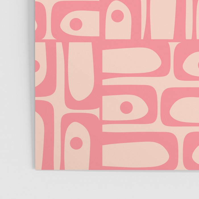 Mid Century Modern Piquet Multi Abstract Geometric Pattern in Pink and Blush Poster Gallery Image 3