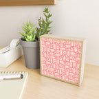 Mid Century Modern Piquet Multi Abstract Geometric Pattern in Pink and Blush Mini Art Print Gallery Image 2
