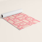 Mid Century Modern Piquet Multi Abstract Geometric Pattern in Pink and Blush Yoga Mat Gallery Image 2