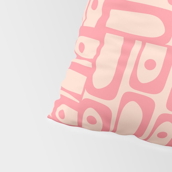 Mid Century Modern Piquet Multi Abstract Geometric Pattern in Pink and Blush Pillow Sham Gallery Image 4