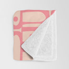 Mid Century Modern Piquet Multi Abstract Geometric Pattern in Pink and Blush Throw Blanket Gallery Image 3
