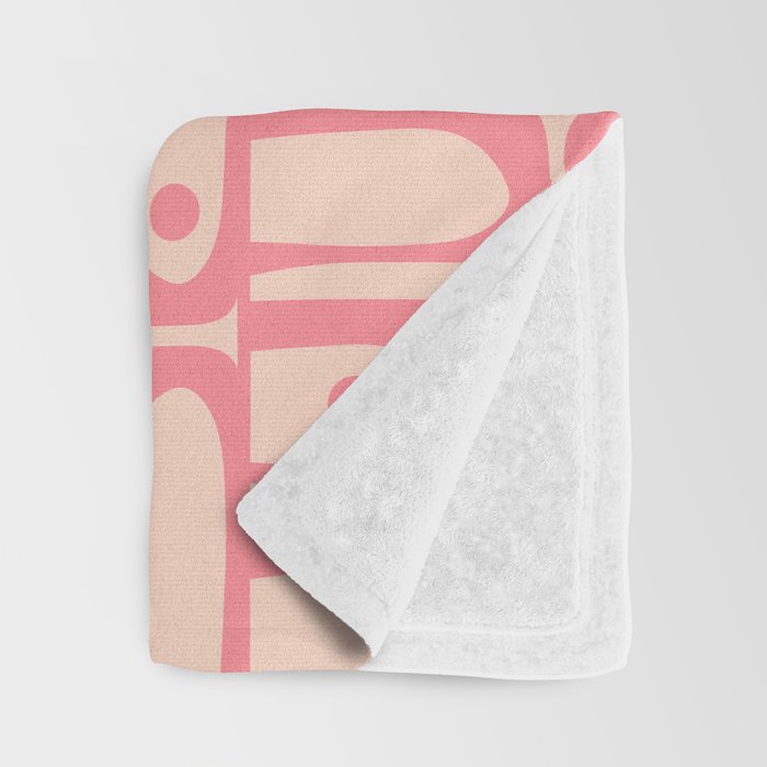 Mid Century Modern Piquet Multi Abstract Geometric Pattern in Pink and Blush Throw Blanket Gallery Image 3