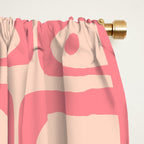 Mid Century Modern Piquet Multi Abstract Geometric Pattern in Pink and Blush Window Curtain Gallery Image 2