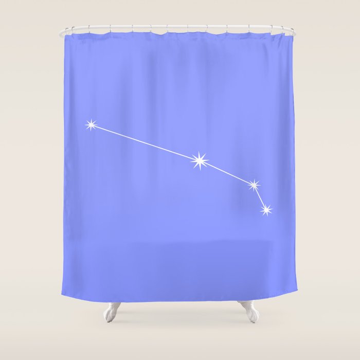 Aries Zodiac Star Constellation Line Art Pastel Purple Shower Curtain Gallery Image 1