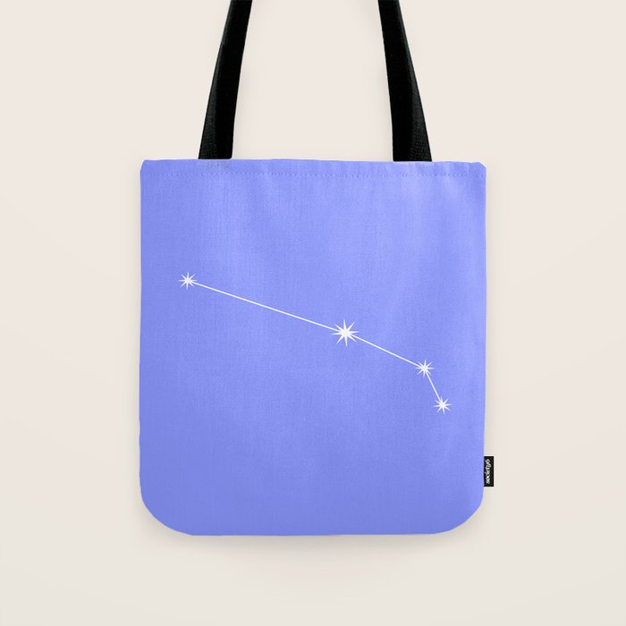 Aries Zodiac Star Constellation Line Art Pastel Purple Tote Bag Gallery Image 1