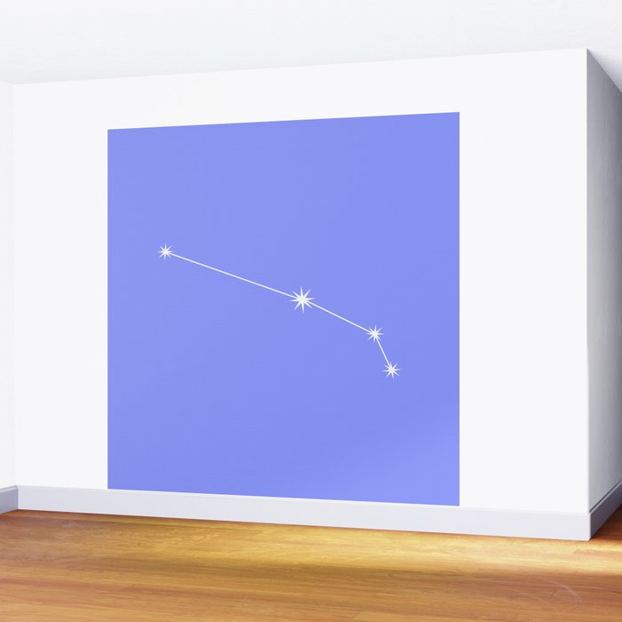Aries Zodiac Star Constellation Line Art Pastel Purple Wall Mural Gallery Image 2