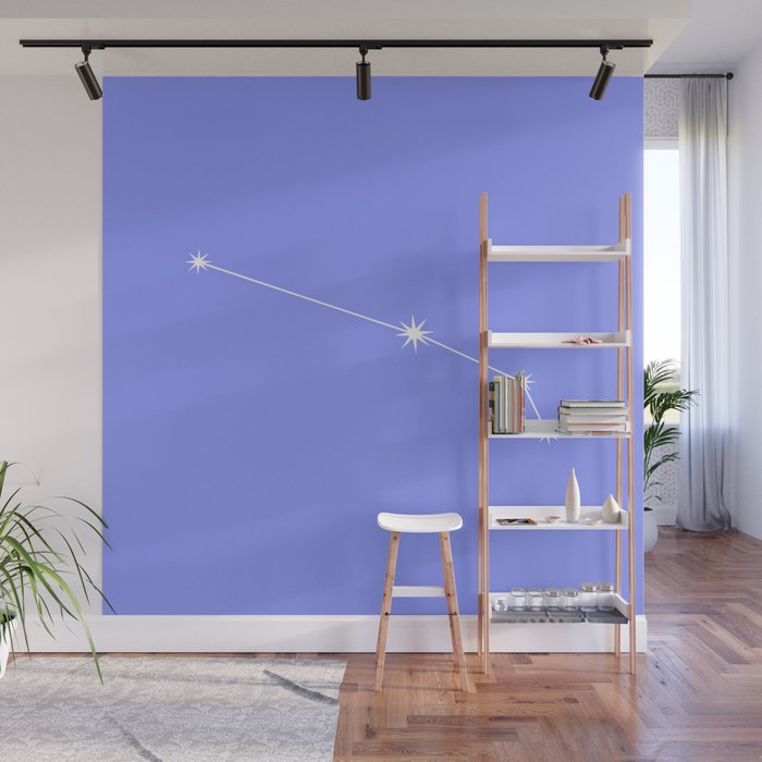 Aries Zodiac Star Constellation Line Art Pastel Purple Wall Mural Gallery Image 1