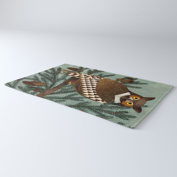 Horned Owl in the Pines Rug Gallery Image 3