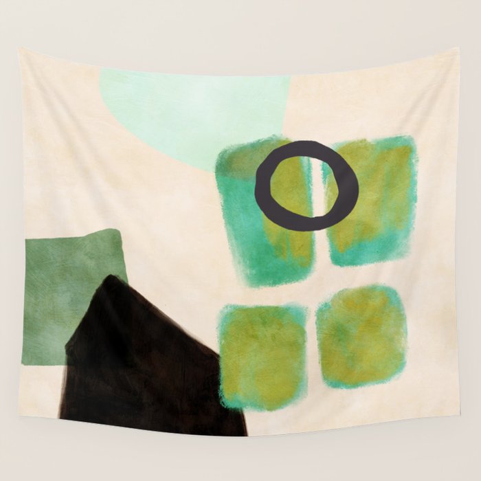 abstract organic shape pastel summer 1 Wall Tapestry Gallery Image 4
