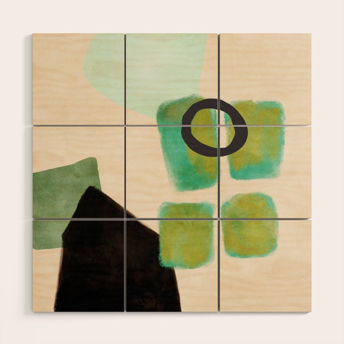 abstract organic shape pastel summer 1 Wood Wall Art Gallery Image 1