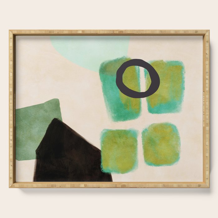 abstract organic shape pastel summer 1 Serving Tray Gallery Image 1
