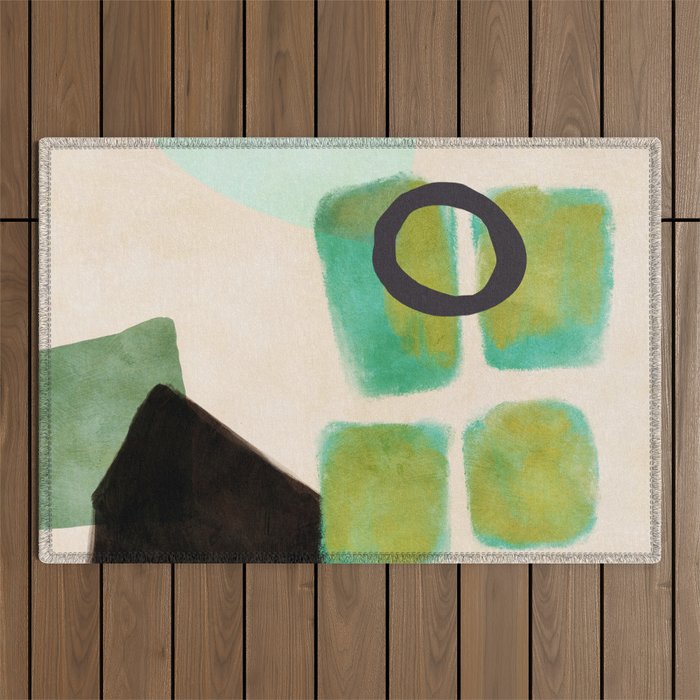 abstract organic shape pastel summer 1 Outdoor Rug Gallery Image 1