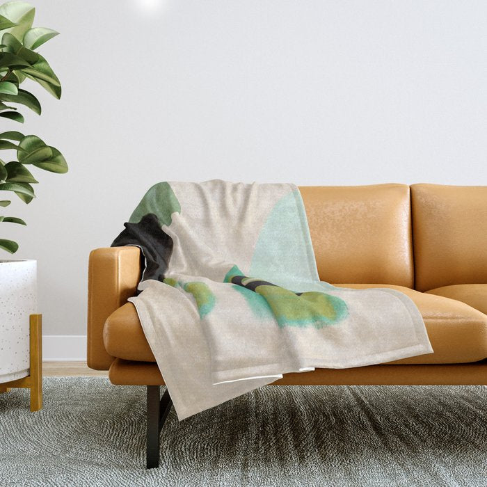 abstract organic shape pastel summer 1 Throw Blanket Gallery Image 1