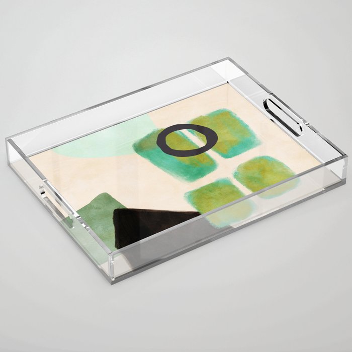 abstract organic shape pastel summer 1 Acrylic Tray Gallery Image 1