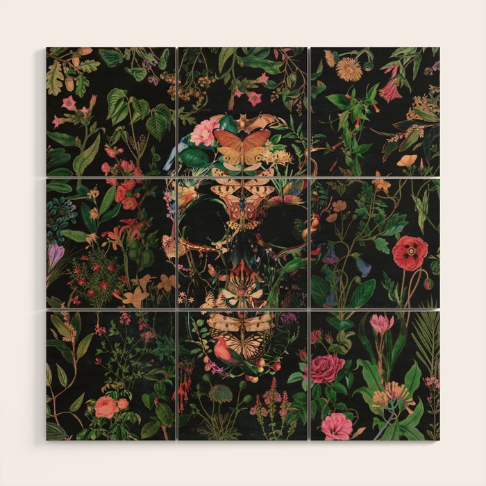 Papilion Skull Wood Wall Art Gallery Image 1