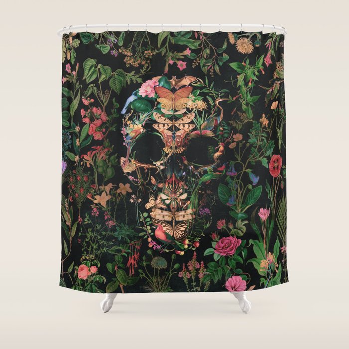 Papilion Skull Shower Curtain Gallery Image 1
