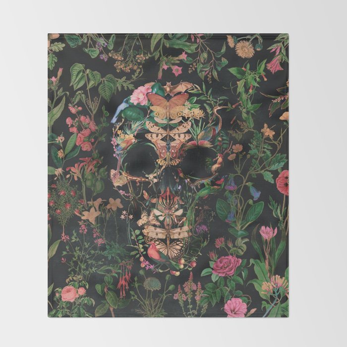 Papilion Skull Throw Blanket Gallery Image 2