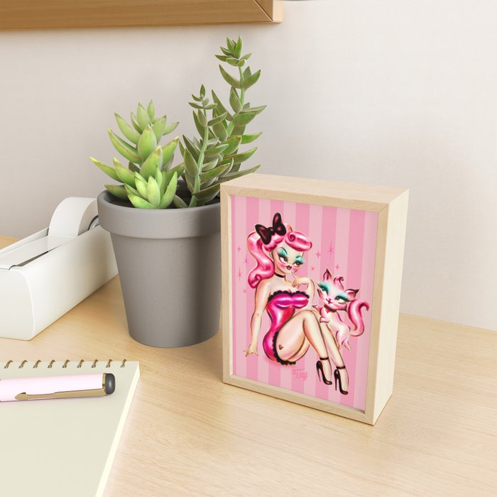 Smitten Kitten Pinup Doll Mini Art Print Gallery Image 2