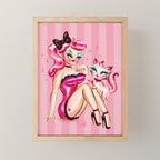 Smitten Kitten Pinup Doll Mini Art Print Gallery Image 1
