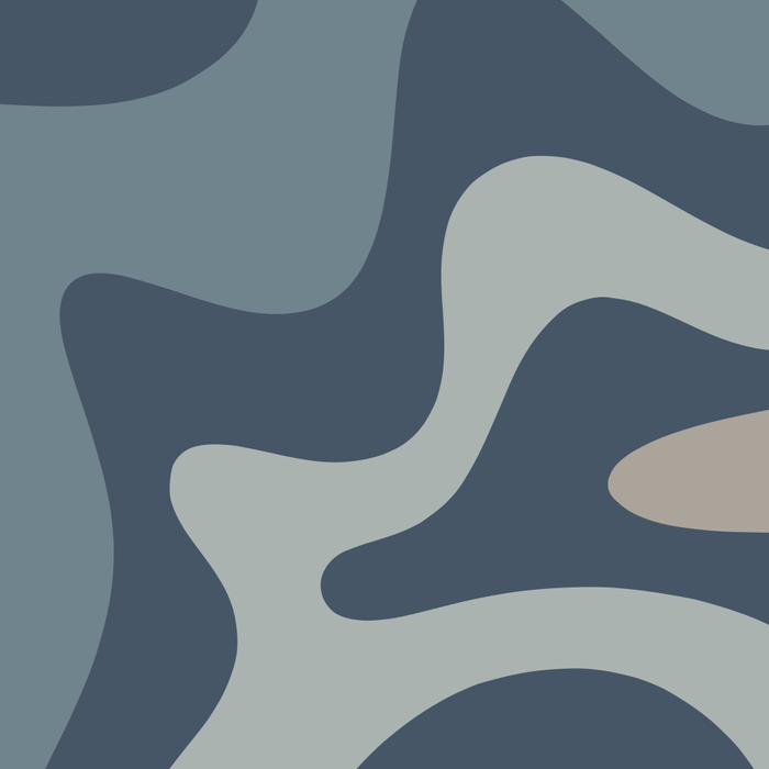 Retro Liquid Swirl Medium Square Abstract Pattern in Steel Blue-Gray Tones Coffee Mug Gallery Image 2