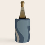 Retro Liquid Swirl Medium Square Abstract Pattern in Steel Blue-Gray Tones Wine Chiller Gallery Image 2