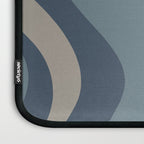 Retro Liquid Swirl Medium Square Abstract Pattern in Steel Blue-Gray Tones Laptop Sleeve Gallery Image 3