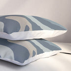 Retro Liquid Swirl Medium Square Abstract Pattern in Steel Blue-Gray Tones Pillow Sham Gallery Image 3