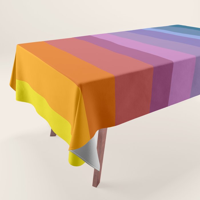 Modern Bright Rainbow Abstract Stripes Tablecloth Gallery Image 1