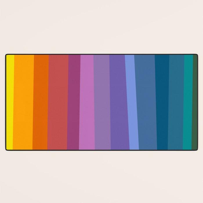 Modern Bright Rainbow Abstract Stripes Desk Mat Gallery Image 3