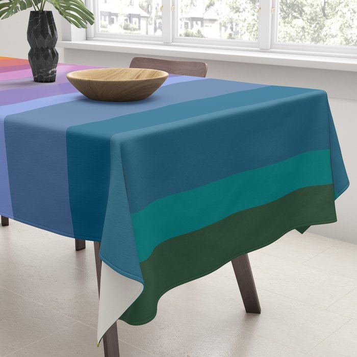 Modern Bright Rainbow Abstract Stripes Tablecloth Gallery Image 3