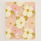 Pink Pastel Vintage Floral Pattern Jigsaw Puzzle Gallery Image 1