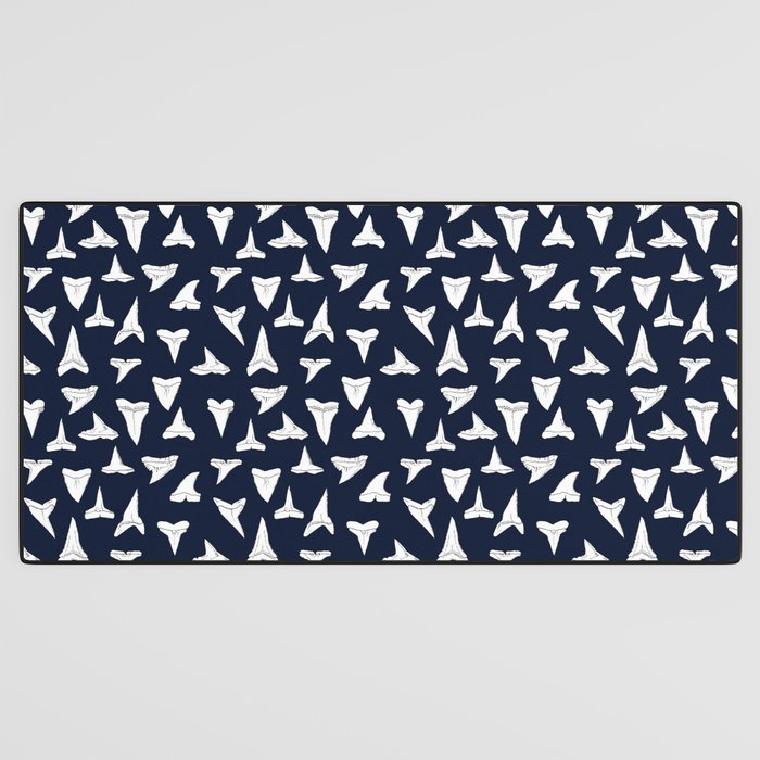 SHARK TEETH PATTERN-navy blue Desk Mat Gallery Image 3