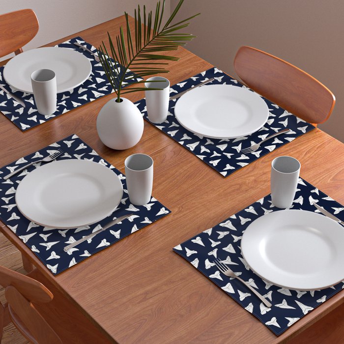 SHARK TEETH PATTERN-navy blue Placemat Gallery Image 2