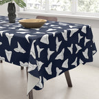 SHARK TEETH PATTERN-navy blue Tablecloth Gallery Image 3