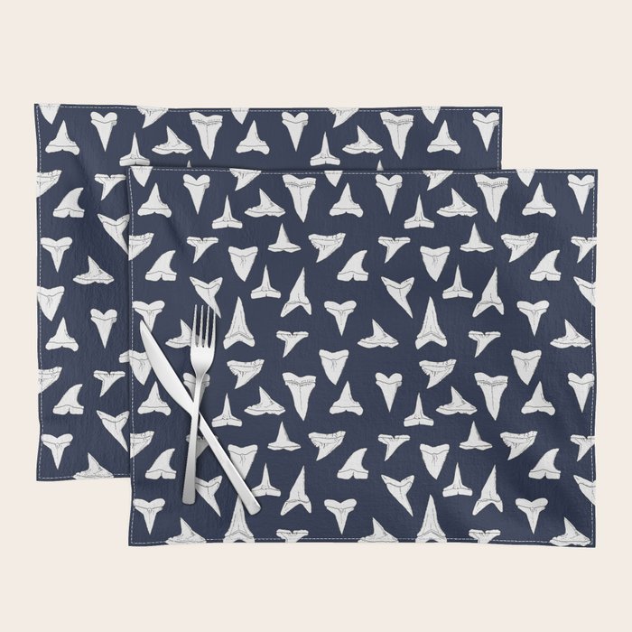 SHARK TEETH PATTERN-navy blue Placemat Gallery Image 2